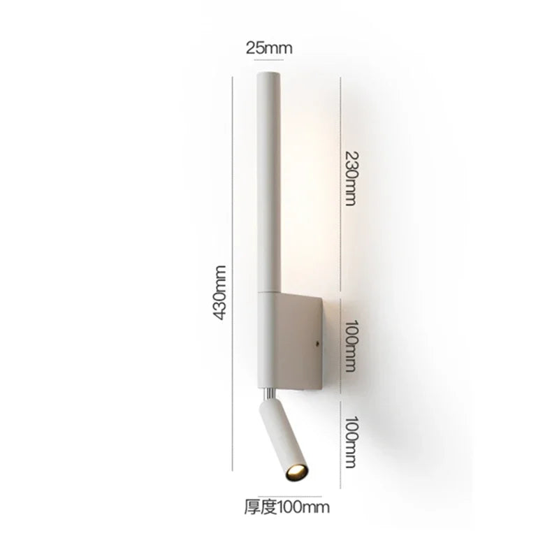 330-Degree Rotating Bedside LED Wall Light