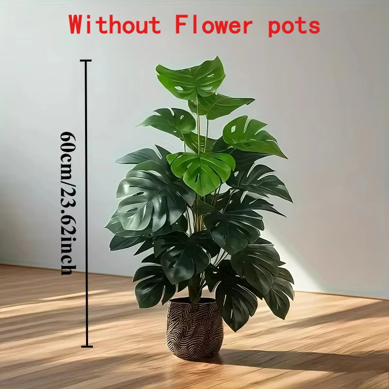 Artificial Monstera Plant, Faux Palm Tree with 12 or 18 Leaves