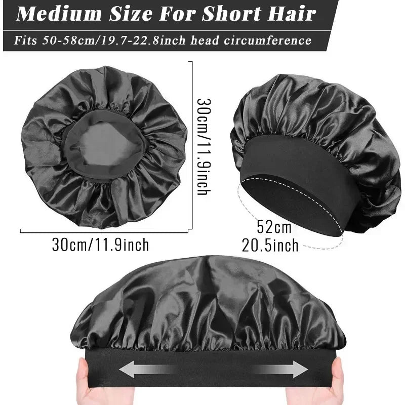 Satin Hair Bonnet for Long Hair, Large Silky Sleep Cap