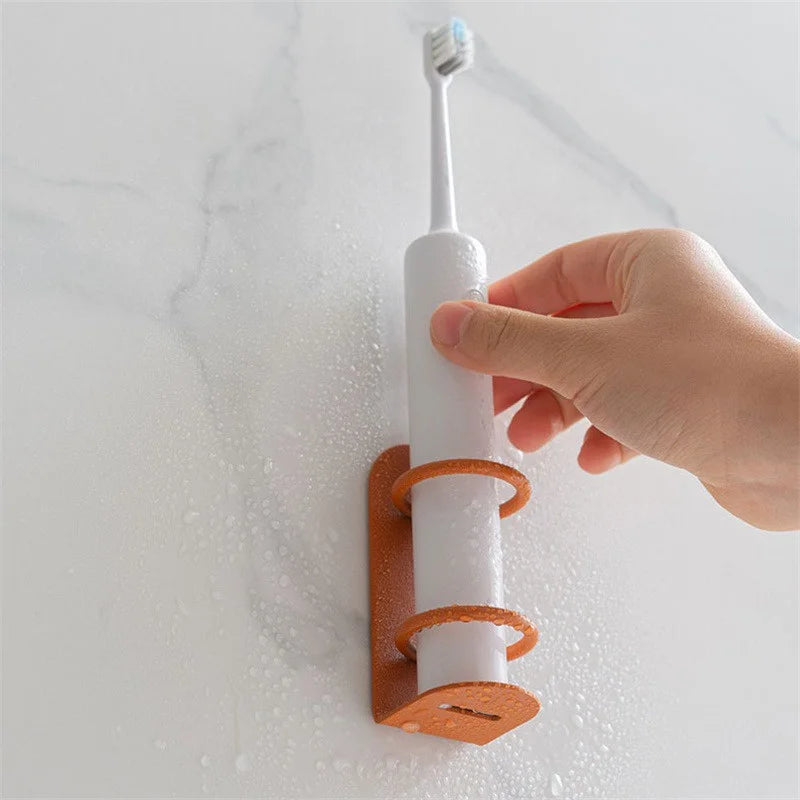 Electric Toothbrush Holder, Wall Mounted Iron Rack with Drain