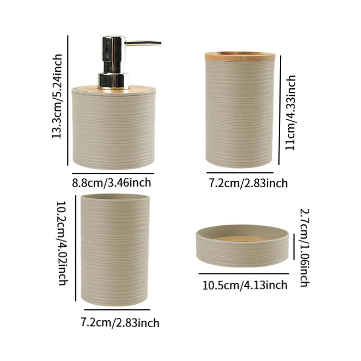 Bathroom Accessories Set, 4 or 5 Piece Countertop Vanity Set