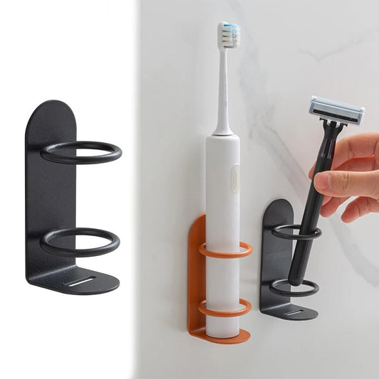 Electric Toothbrush Holder, Wall Mounted Iron Rack with Drain