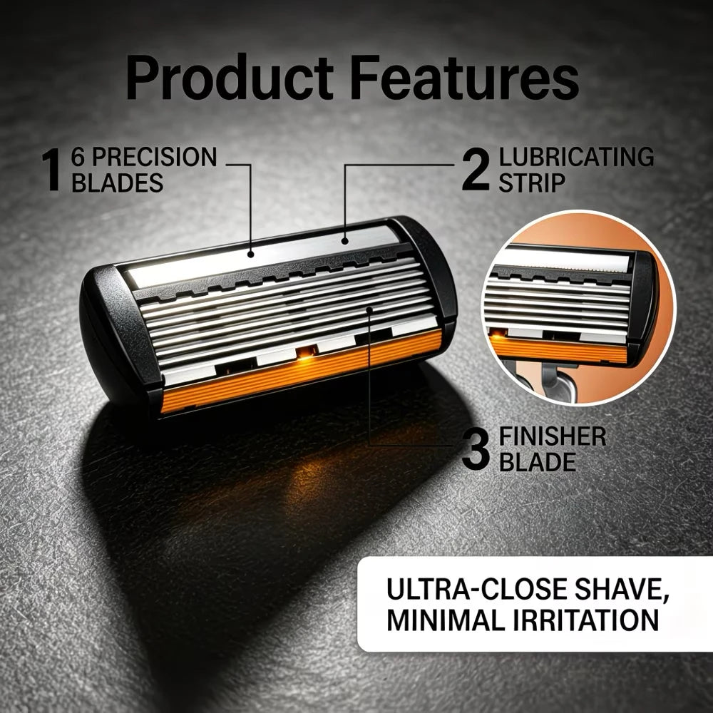Manual 6-Blade Razor Set with Aloe Strip
