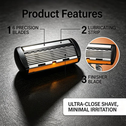 Manual 6-Blade Razor Set with Aloe Strip
