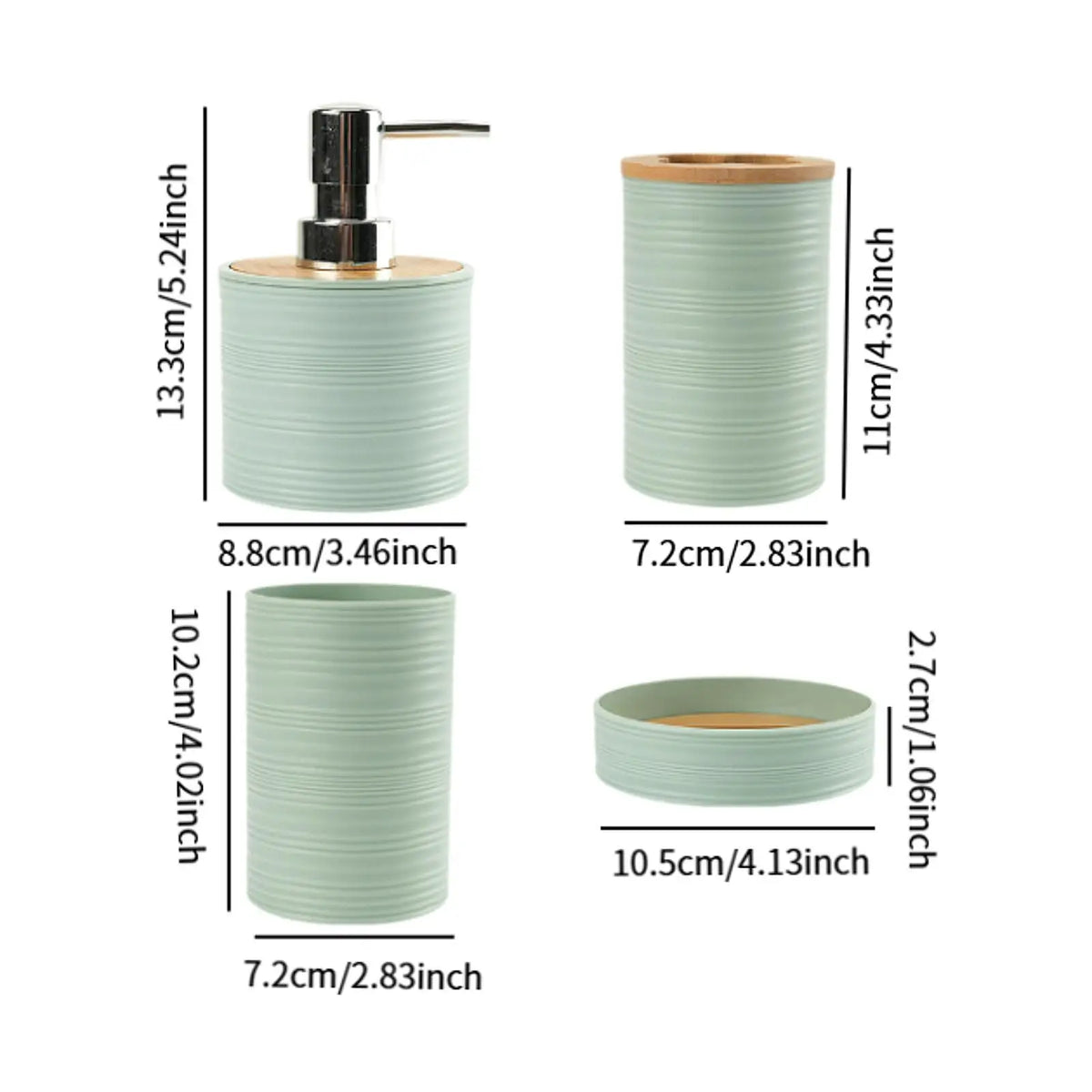 Bathroom Accessories Set, 4 or 5 Piece Countertop Vanity Set