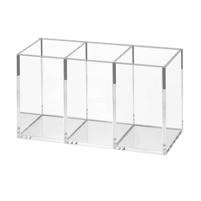 Clear Acrylic 3-Slot Makeup Brush Organizer