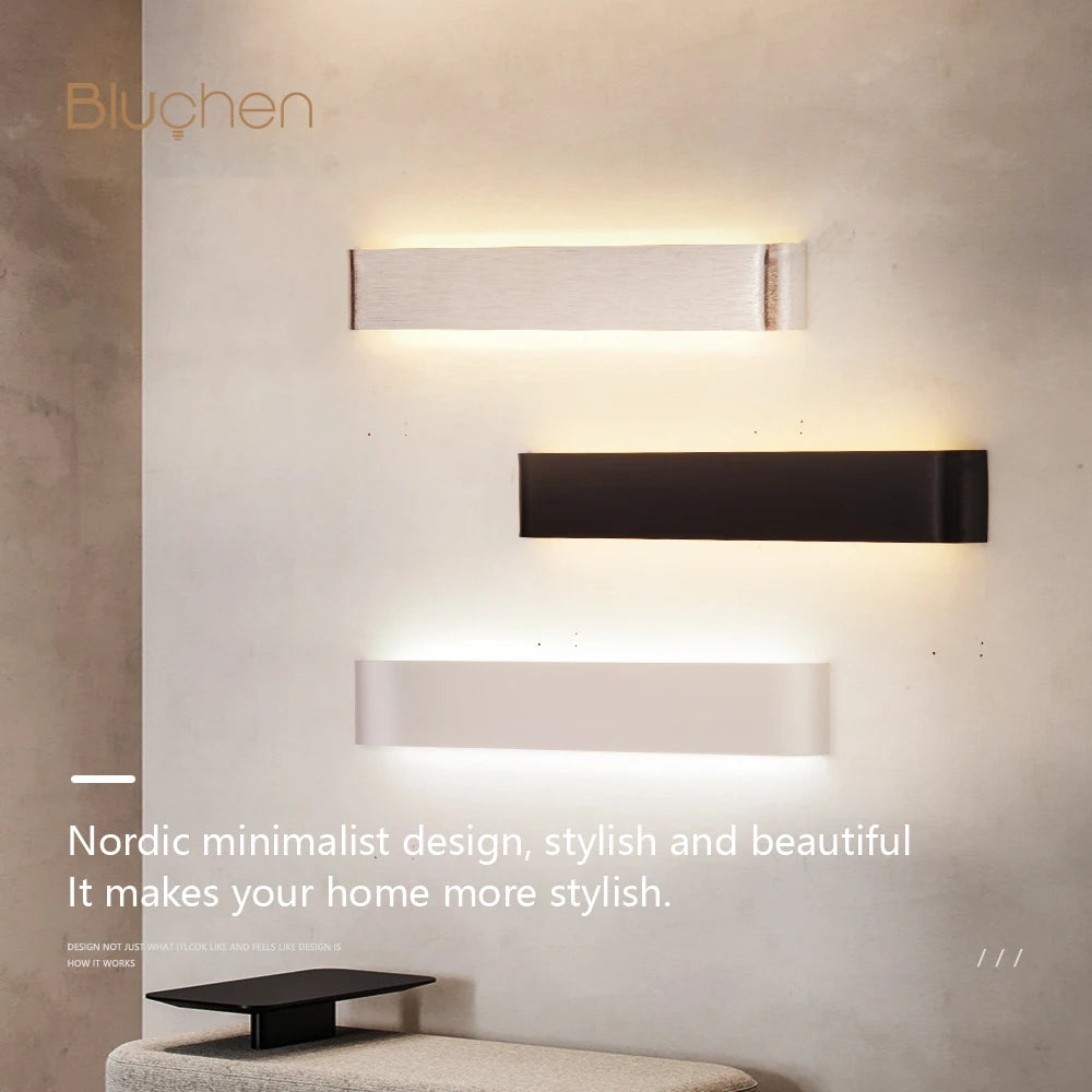 Brushed Aluminum LED Wall Sconce, Up and Down