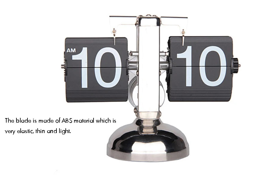 Retro Flip Desk Clock, Mechanical Stainless Steel Table Clock