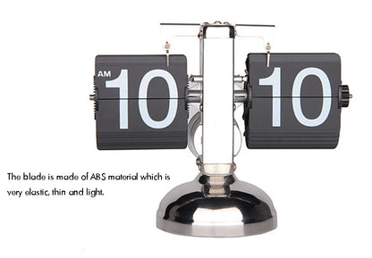 Retro Flip Desk Clock, Mechanical Stainless Steel Table Clock