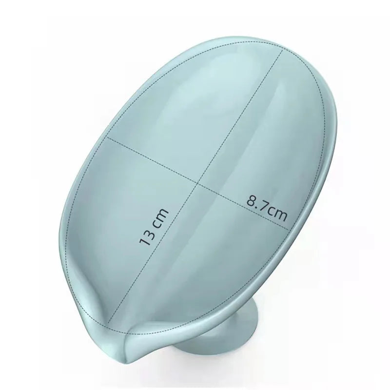 Leaf-Shaped Draining Soap Dish with Suction