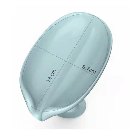 Leaf-Shaped Draining Soap Dish with Suction