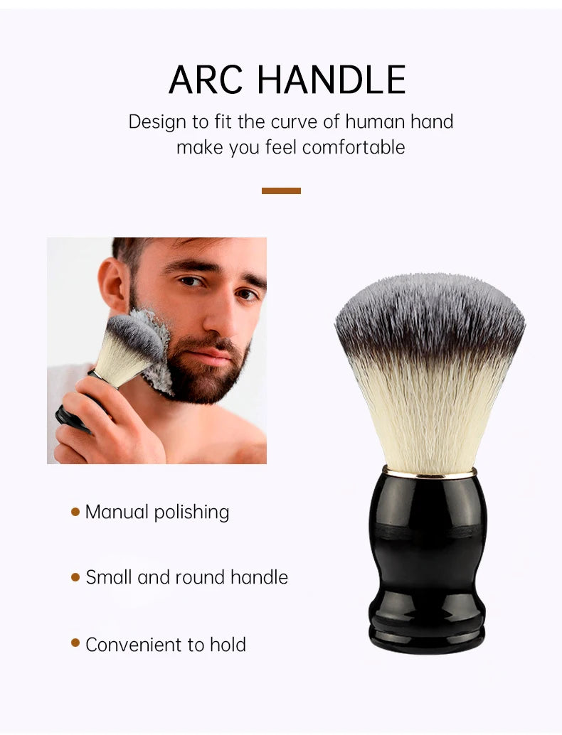 Shaving Brush with Wooden Handle, Dense Bristle Lather Brush