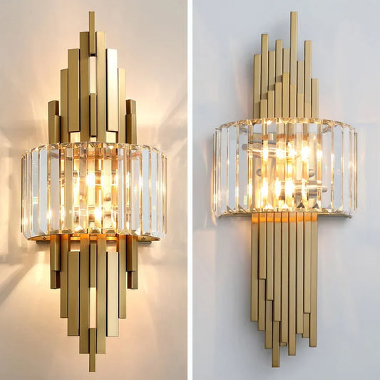 Nordic Crystal Wall Sconce, Up and Down Light for Hallway, E14