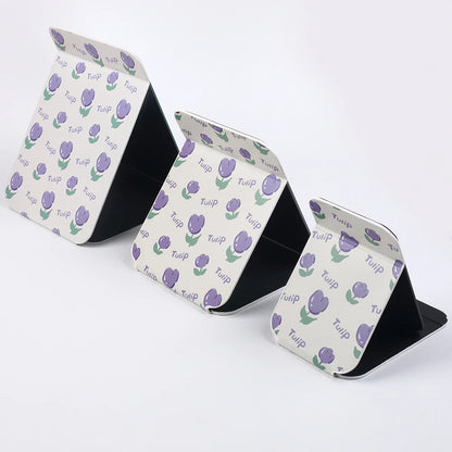 Foldable PU Leather Desktop Makeup Mirror