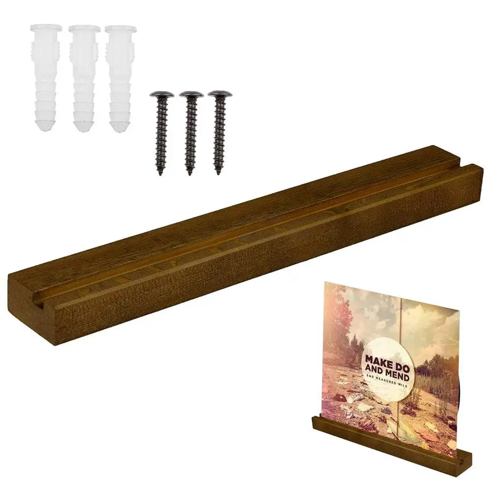 Vinyl Record Wall Holder, Solid Wood Now Playing Display Shelf