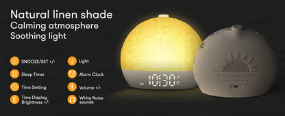 Sunrise Alarm Clock with White Noise and RGB Light