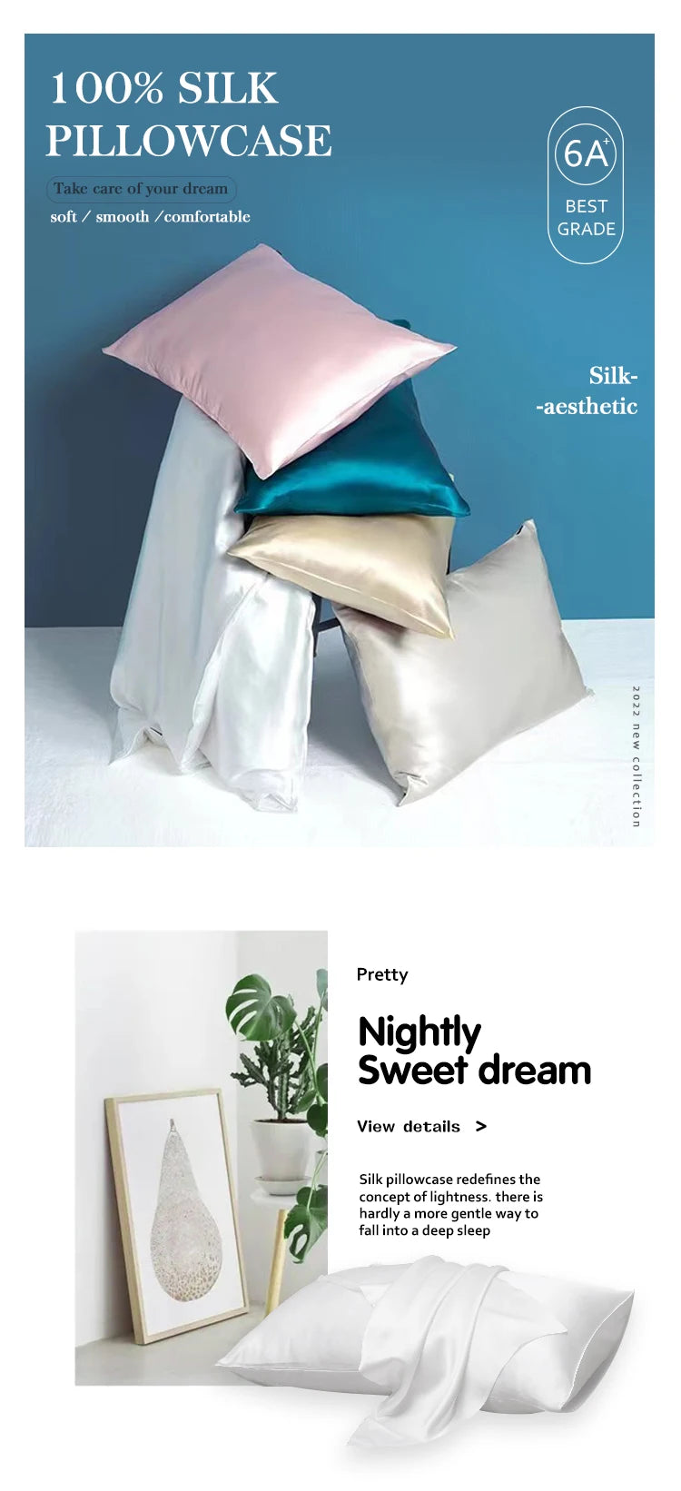 19 Momme Mulberry Silk Pillowcase with Zipper
