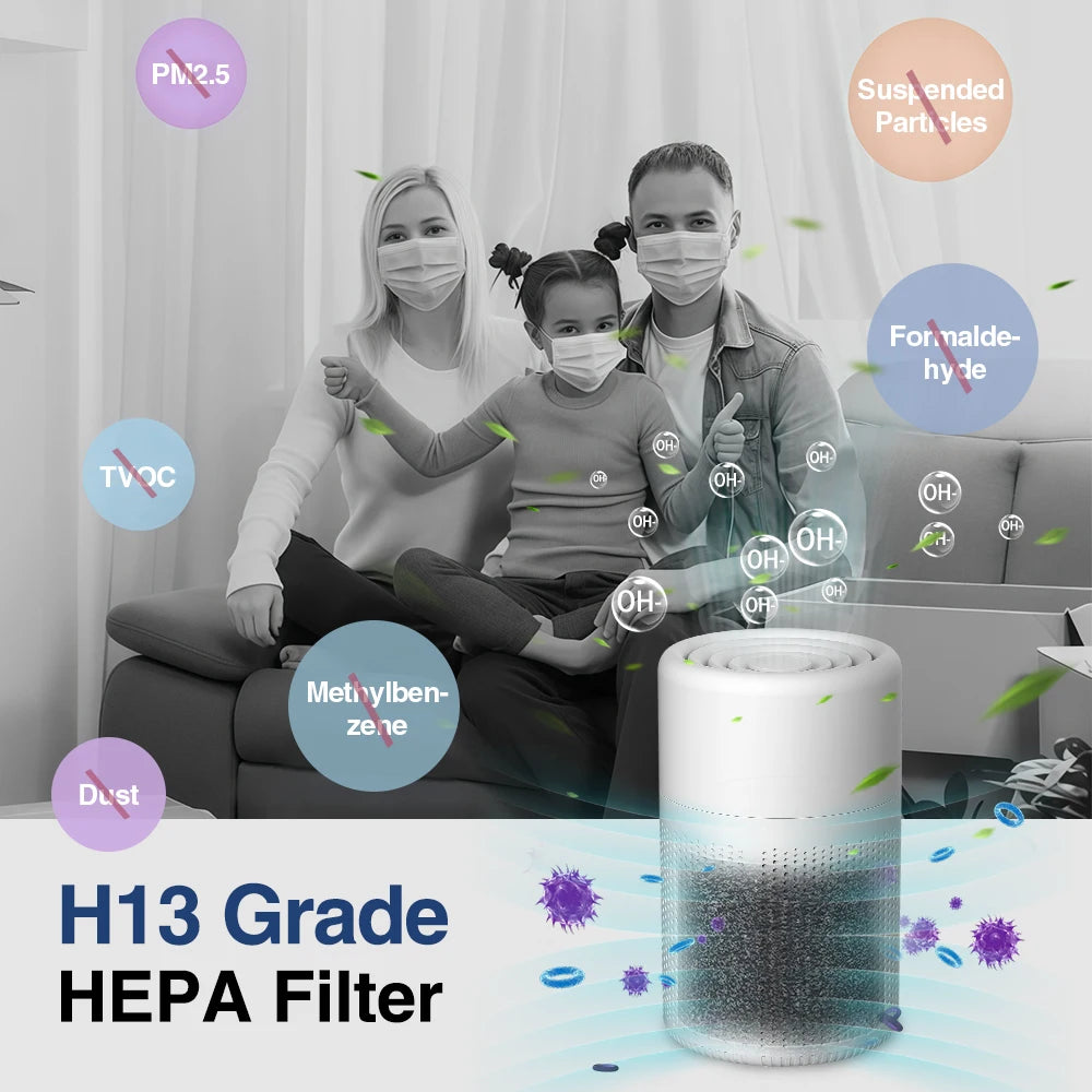 Mini Desktop Air Purifier with HEPA Filter