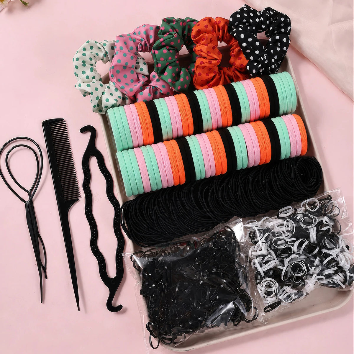 Hair Accessories Set, 1109 Pieces with Scrunchies and Hair Ties