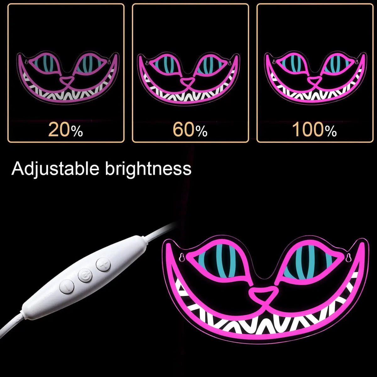 Cat LED Neon Sign, Dimmable USB Acrylic Wall Light for Bedroom