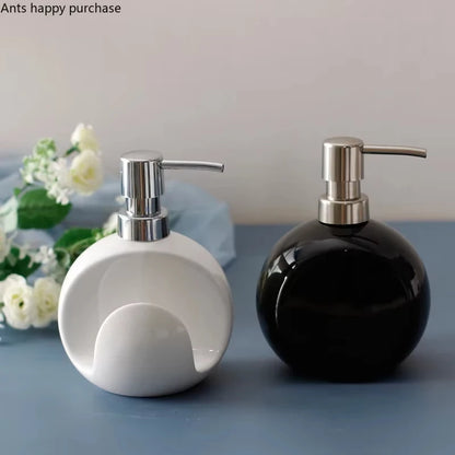 2-in-1 Ceramic Soap Dispenser with Sponge Holder