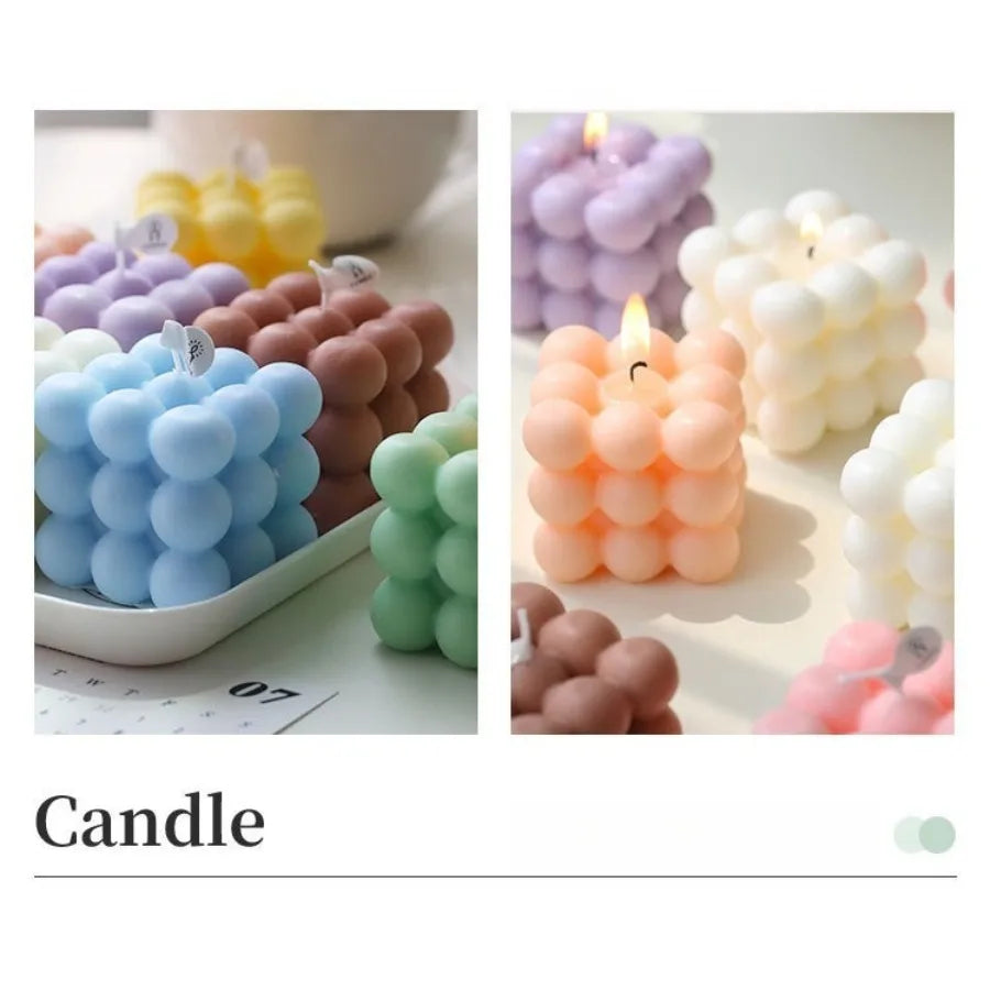 Bubble Cube Candle, Handmade Soy Wax Scented Decor Candle