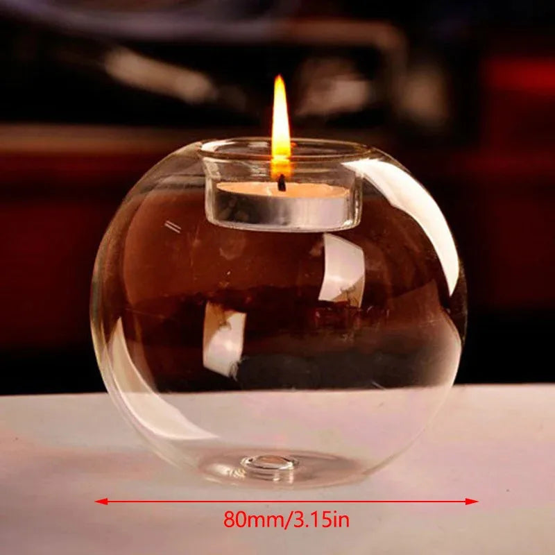 Round Clear Glass Tealight Candle Holder