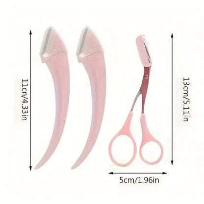 Eyebrow Grooming Set with Razor, Scissors and Comb