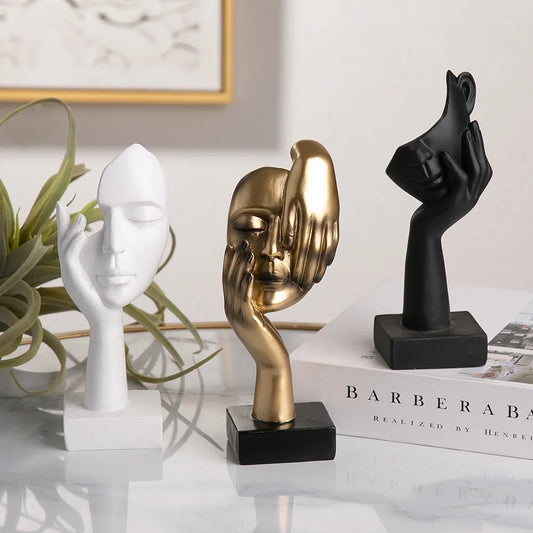 Abstract Thinker Resin Statue, Modern Figure Sculpture Shelf Decor
