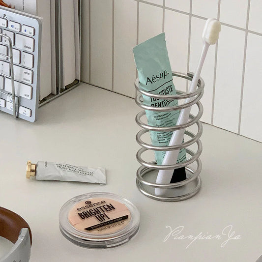 Toothbrush and Toothpaste Holder, Metal Countertop Organizer