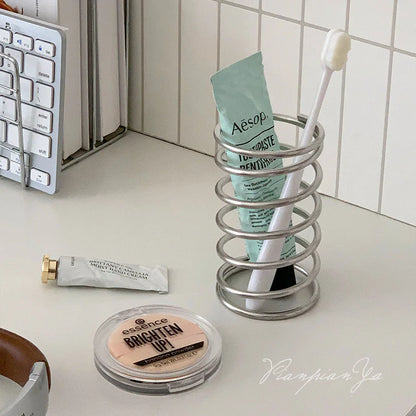 Toothbrush and Toothpaste Holder, Metal Countertop Organizer