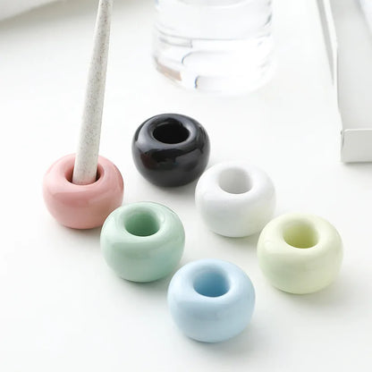 Ceramic Toothbrush Holder, Mini Handmade Glazed Vanity Cup