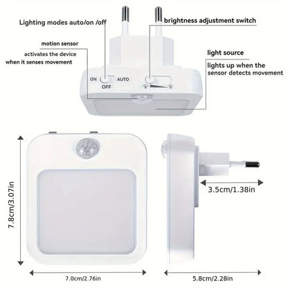 Plug-In Red Night Light with Auto On/Off