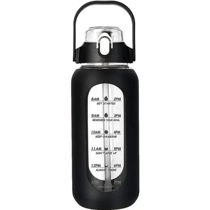 1L Glass Water Bottle with Straw and Sleeve