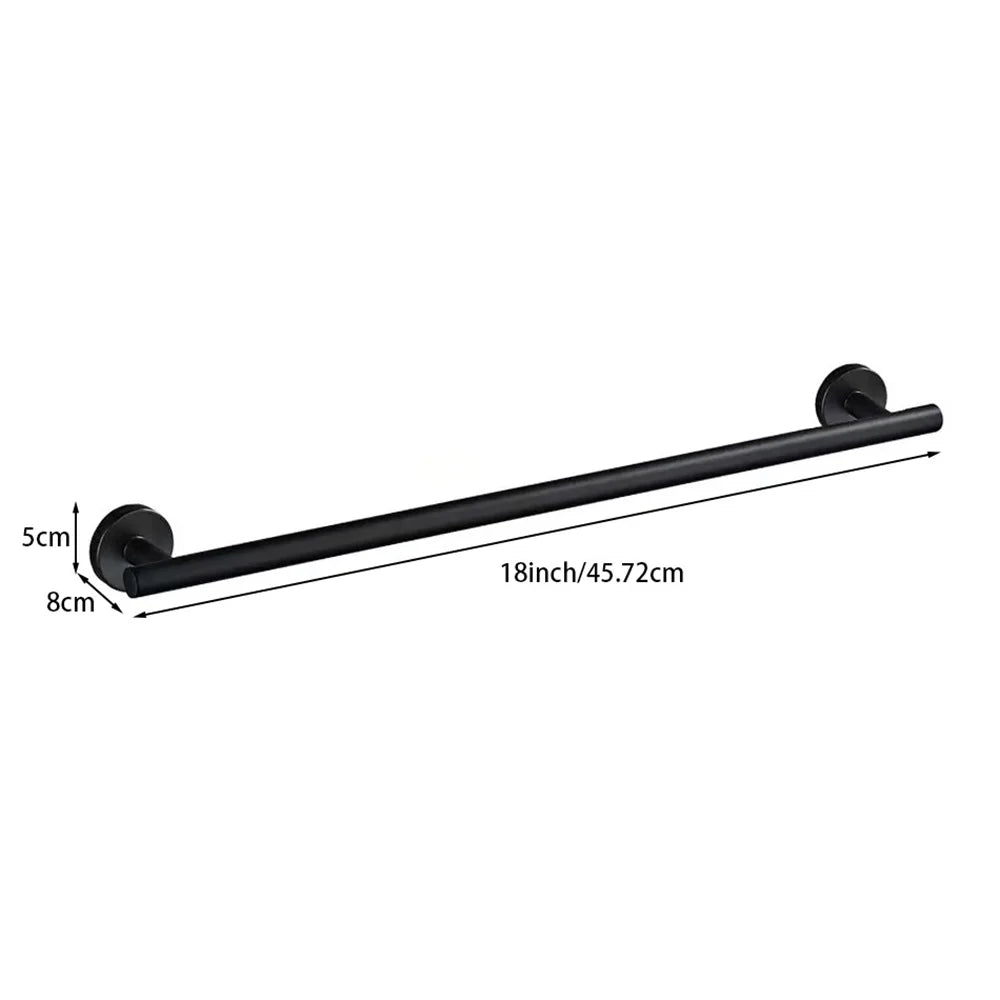 Wall Mounted Towel Bar, Stainless Steel Bathroom Rack, Gold or Black