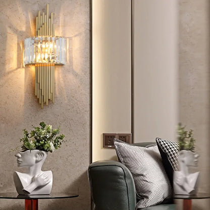 Nordic Crystal Wall Sconce, Up and Down Light for Hallway, E14