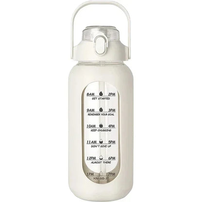 1L Glass Water Bottle with Straw and Sleeve