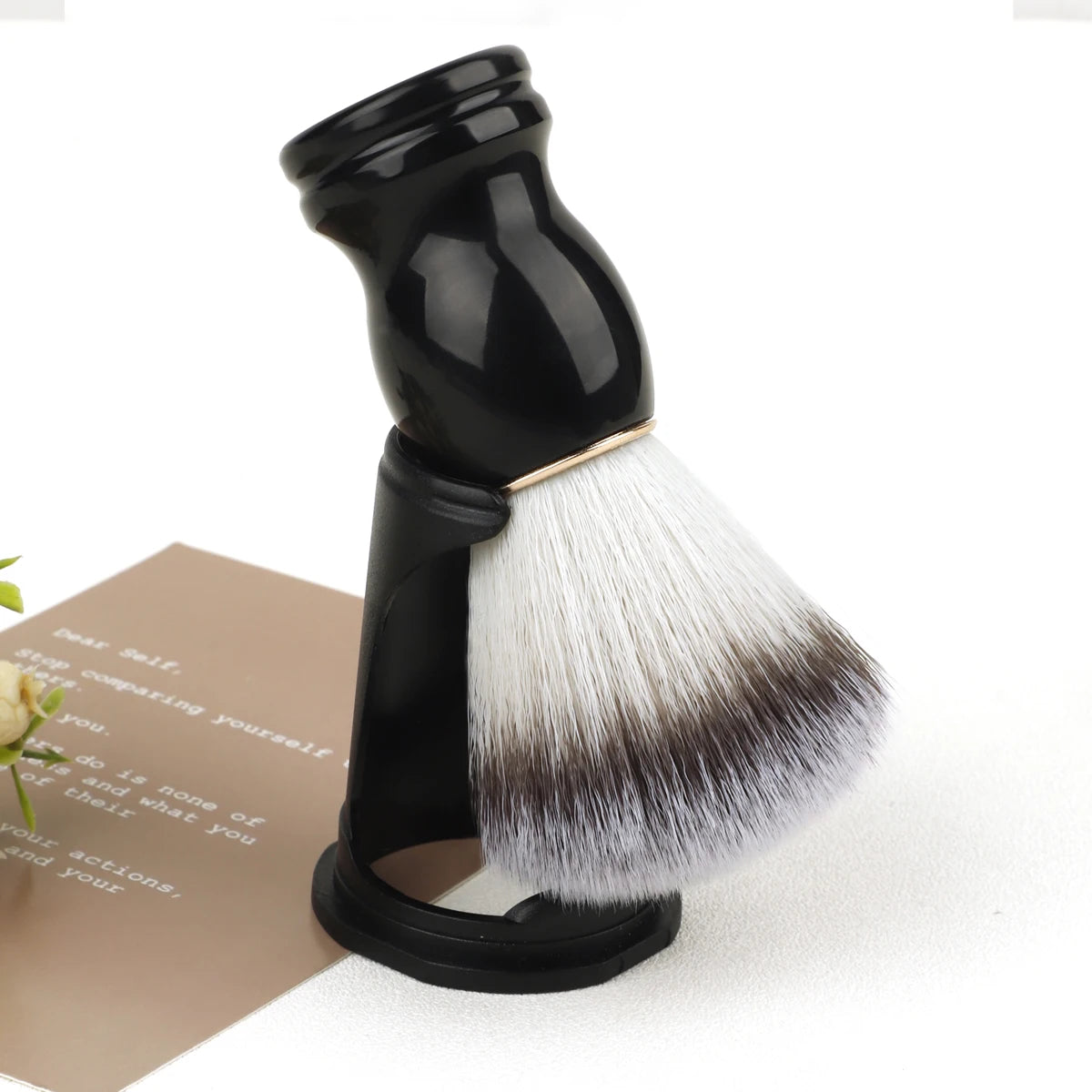 Shaving Brush with Wooden Handle, Dense Bristle Lather Brush