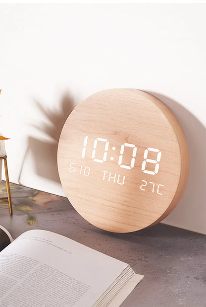 LED Digital Wall Clock with Date and Temperature