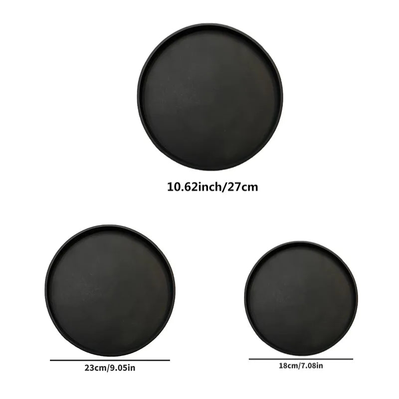 Round Vanity Tray, Decorative Marble Pattern Bathroom Organizer