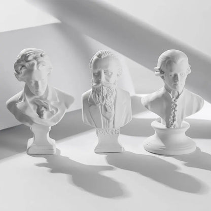 Mini Greek Bust Statue, Plaster Style Resin Figurine