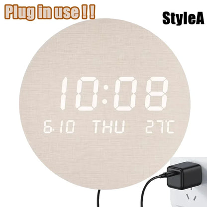 LED Digital Wall Clock with Date and Temperature