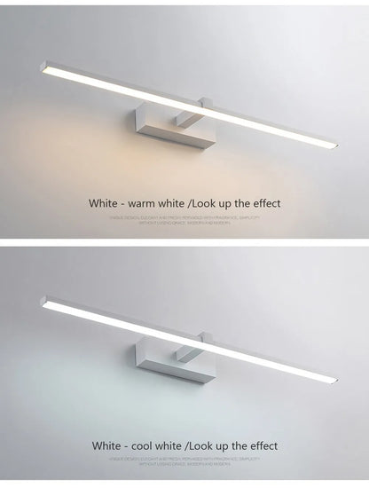 LED Mirror Wall Light, Modern Bathroom Vanity Lamp, 40 or 60 cm