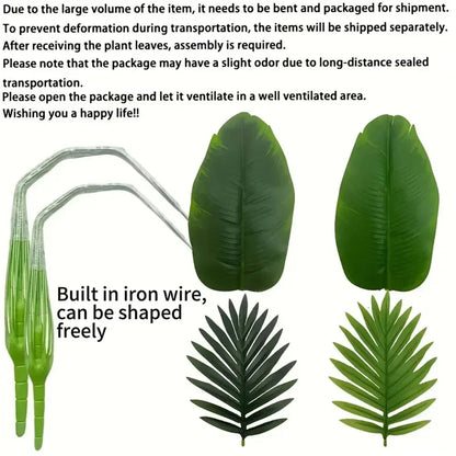 Artificial Monstera Plant, Faux Palm Tree with 12 or 18 Leaves