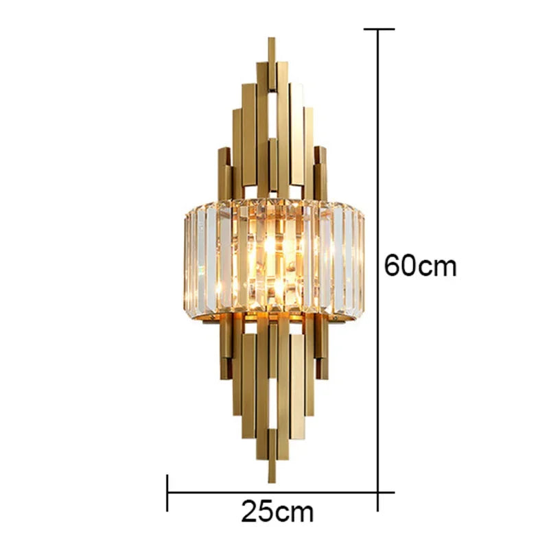 Nordic Crystal Wall Sconce, Up and Down Light for Hallway, E14