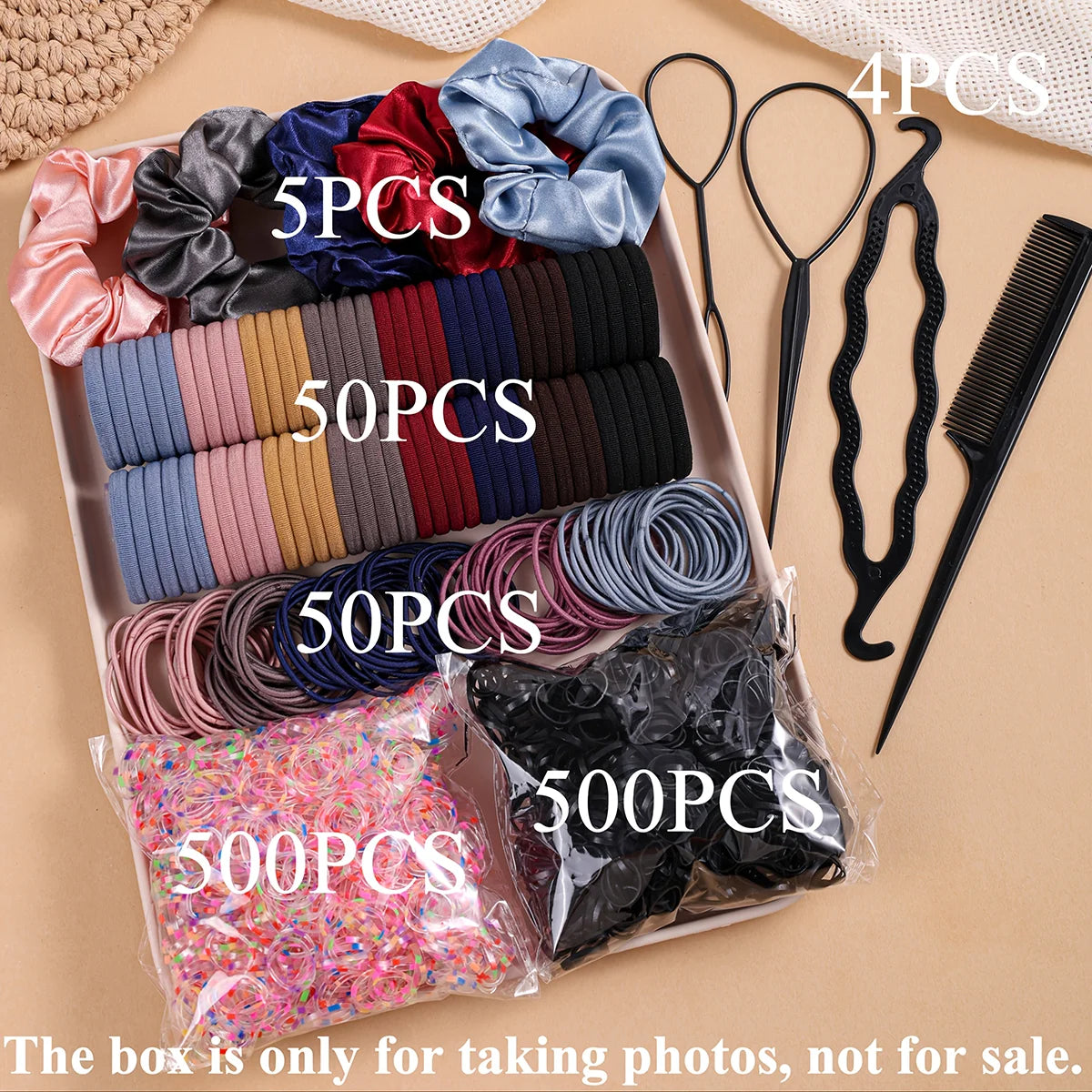 Hair Accessories Set, 1109 Pieces with Scrunchies and Hair Ties