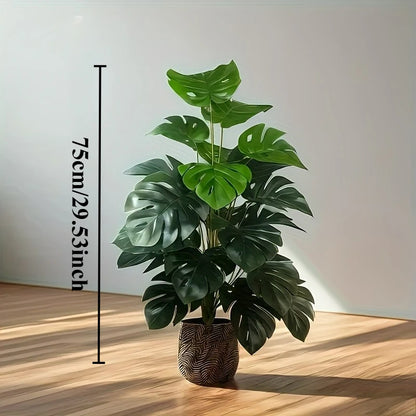 Artificial Monstera Plant, Faux Palm Tree with 12 or 18 Leaves