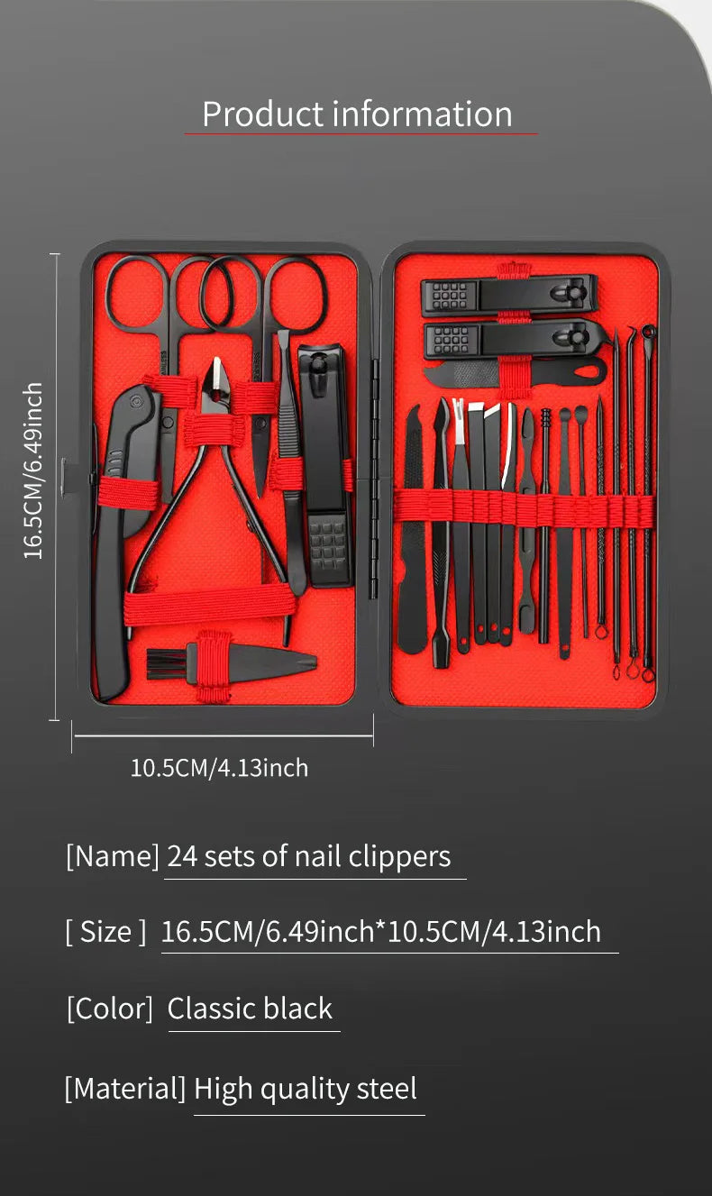 Black and Red Manicure and Pedicure Set