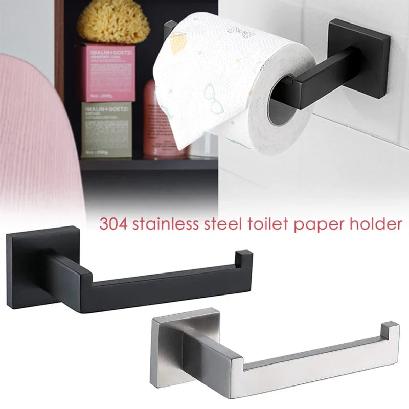 Matte Black Stainless Steel Toilet Paper Holder