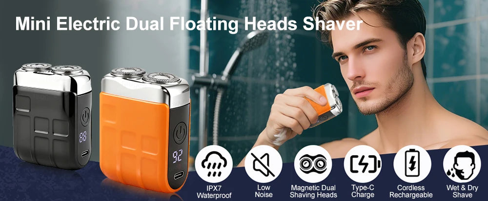 Dual-Head Rechargeable Mini Electric Shaver